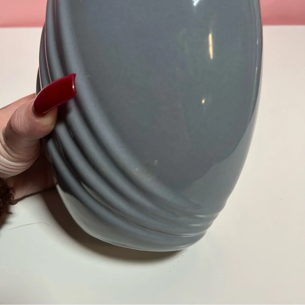 Vintage retro art deco blue 80s vase - Picture 5 of 8
